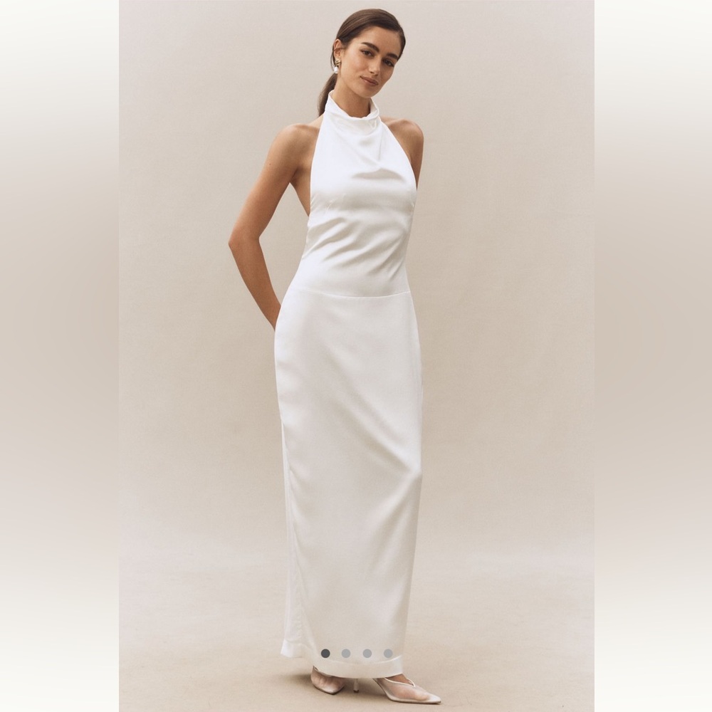 BHLDN Ivory Halter Maxi Dress